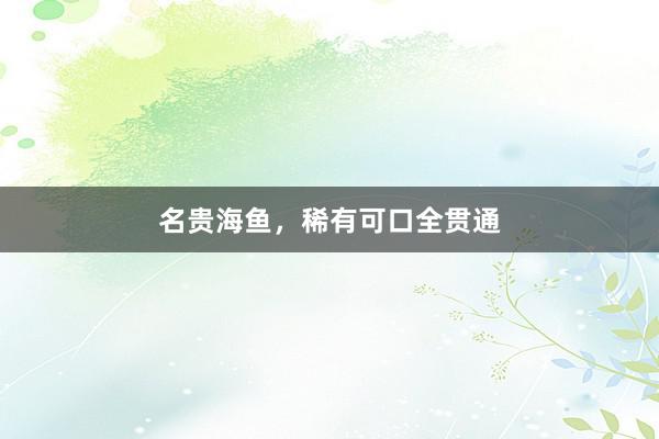 名贵海鱼，稀有可口全贯通
