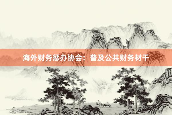 海外财务惩办协会：普及公共财务材干